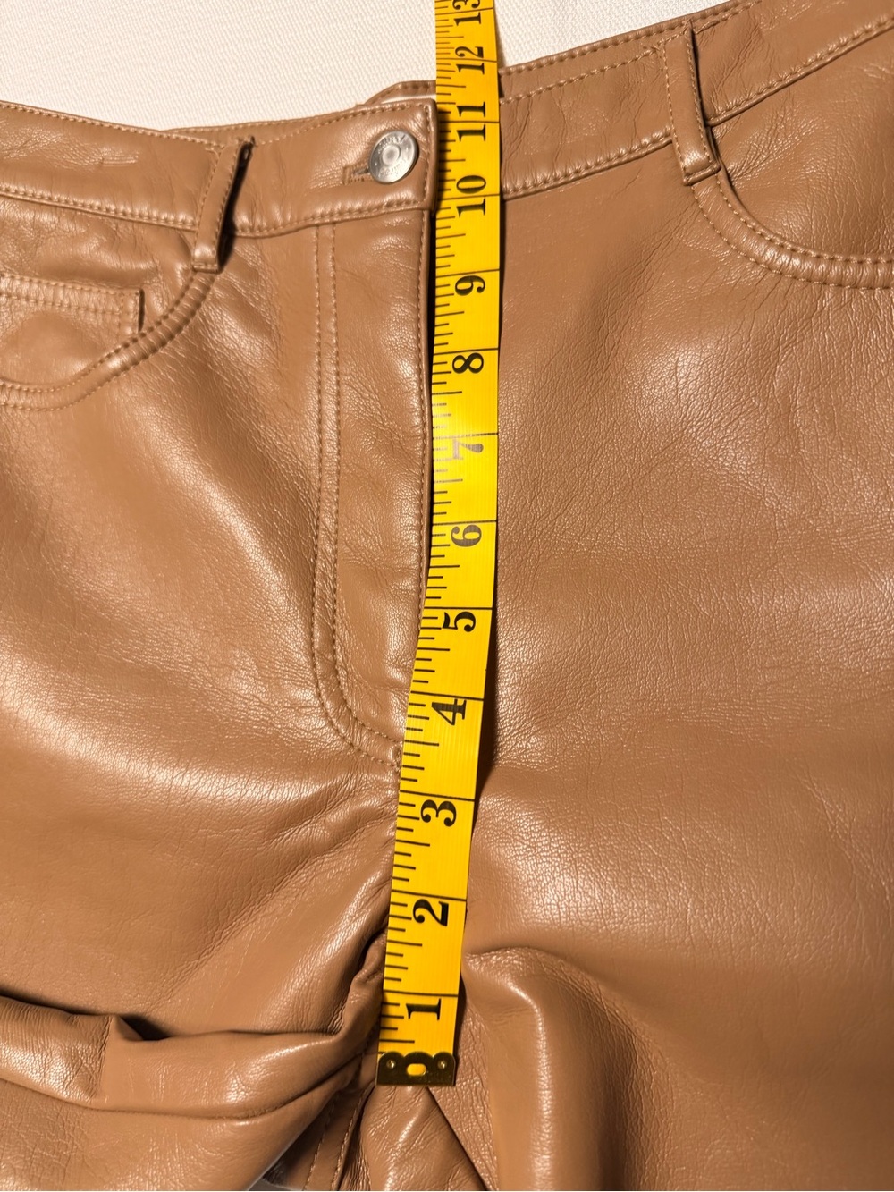 Wilfred Camel Wide-Leg Faux Leather Pants - Picture 5 of 10